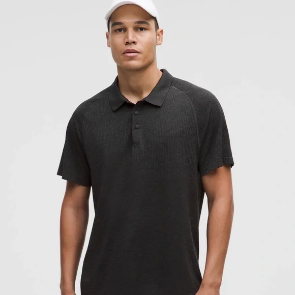 Lululemon Metal Vent Tech Polo Shirt XL Deep Coal Black Golf Training - Picture 1 of 12